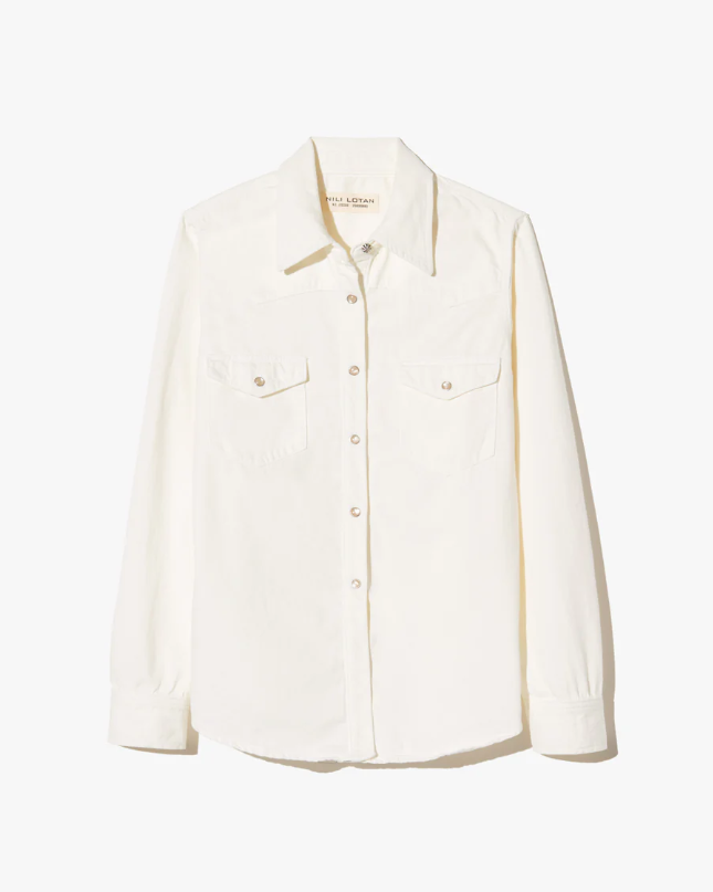 White button-up shirt on a white background