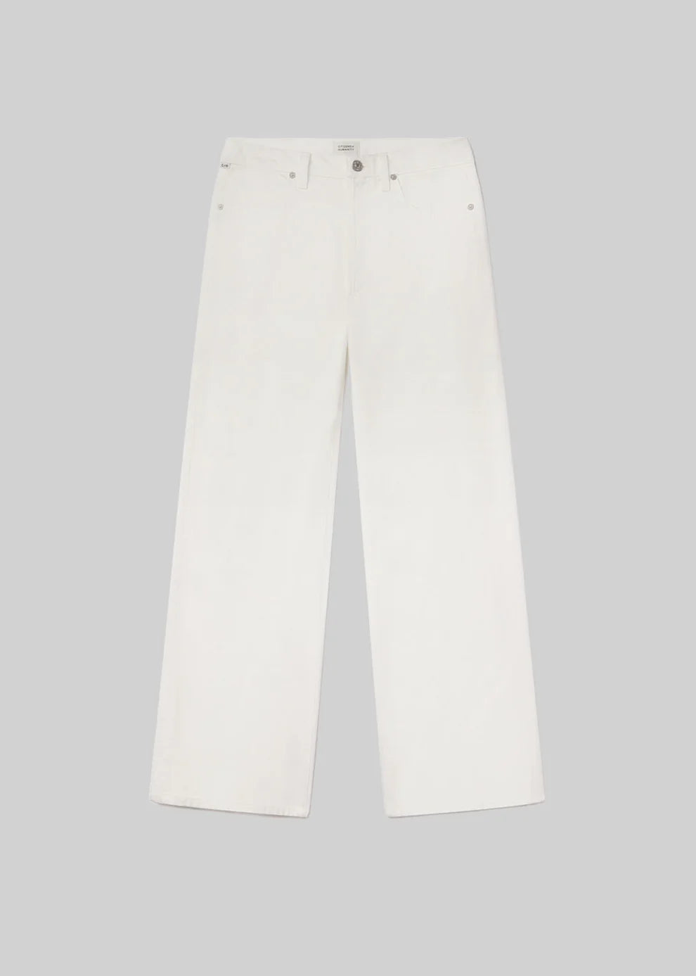 White jeans on a gray background