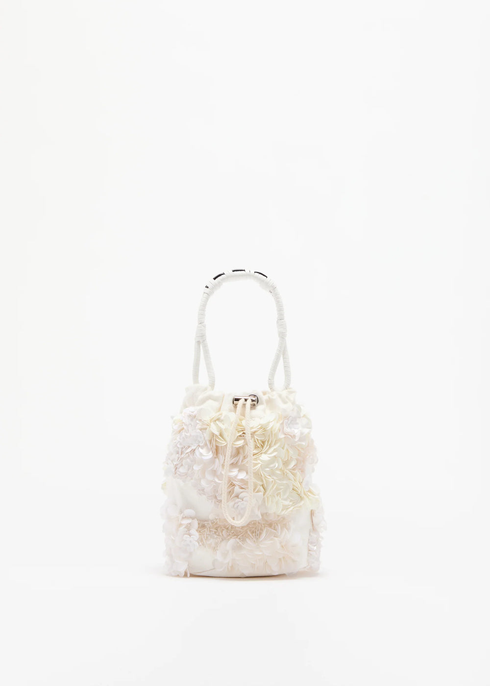 White textured handbag on a white background