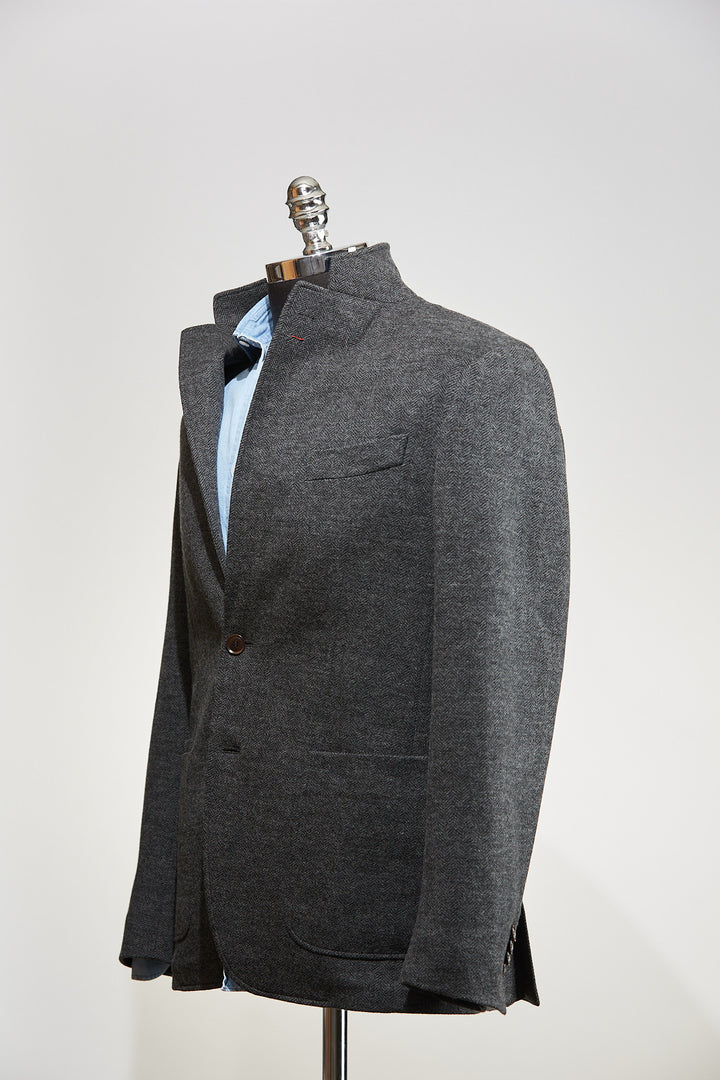 Luciano Barbera Grey Herringbone Jacket