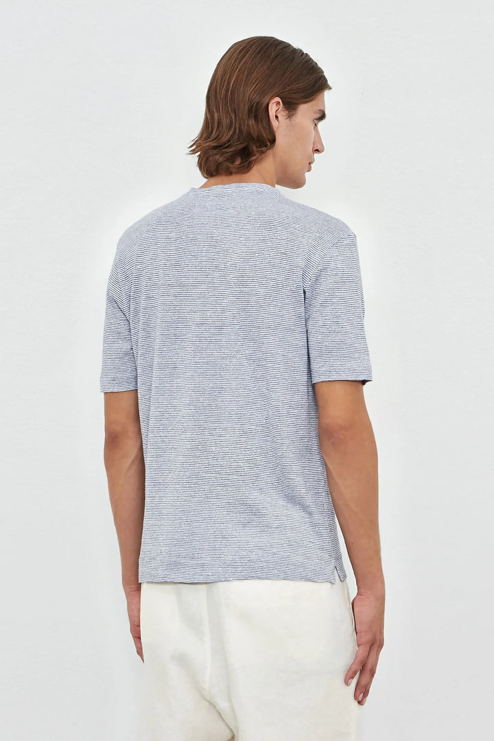 MASSIMO ALBA LINEN STRIPED TEE