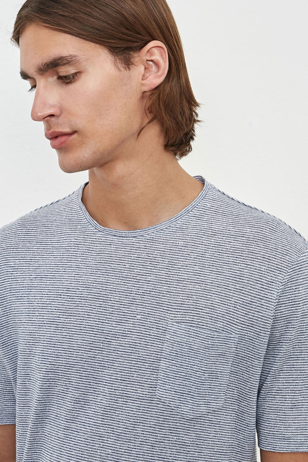 MASSIMO ALBA LINEN STRIPED TEE