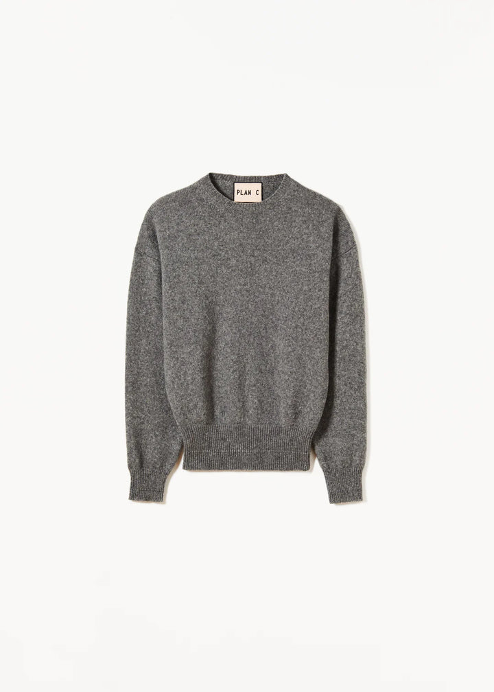 PLAN C GREY MERINO WOOL SWEATER