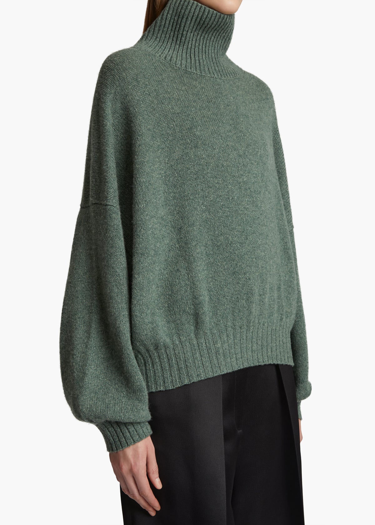 Reversible Turtleneck PO ♡ カーキ Olive Cable Knit Cropped Perry Turtleneck | Hyacinth House