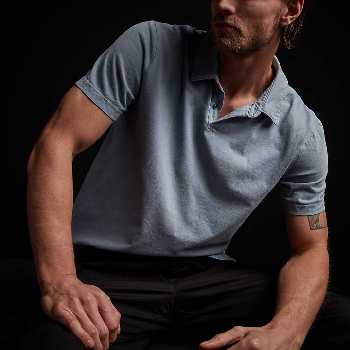 JAMES PERSE SUEDED JERSEY POLO