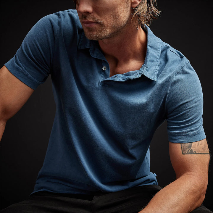 JAMES PERSE SUEDED JERSEY POLO