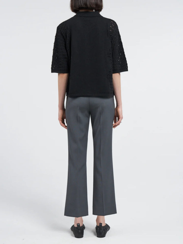 MARIA MCMANUS LACE POLO CARDIGAN