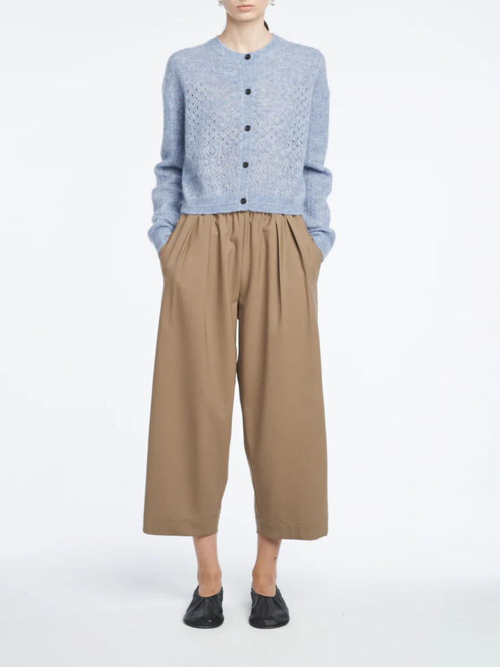 MARIA MCMANUS HONEYCOMB CARDIGAN IN PALE BLUE