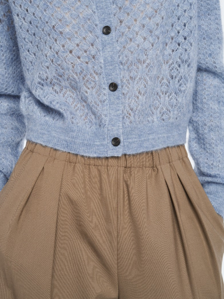 MARIA MCMANUS HONEYCOMB CARDIGAN IN PALE BLUE
