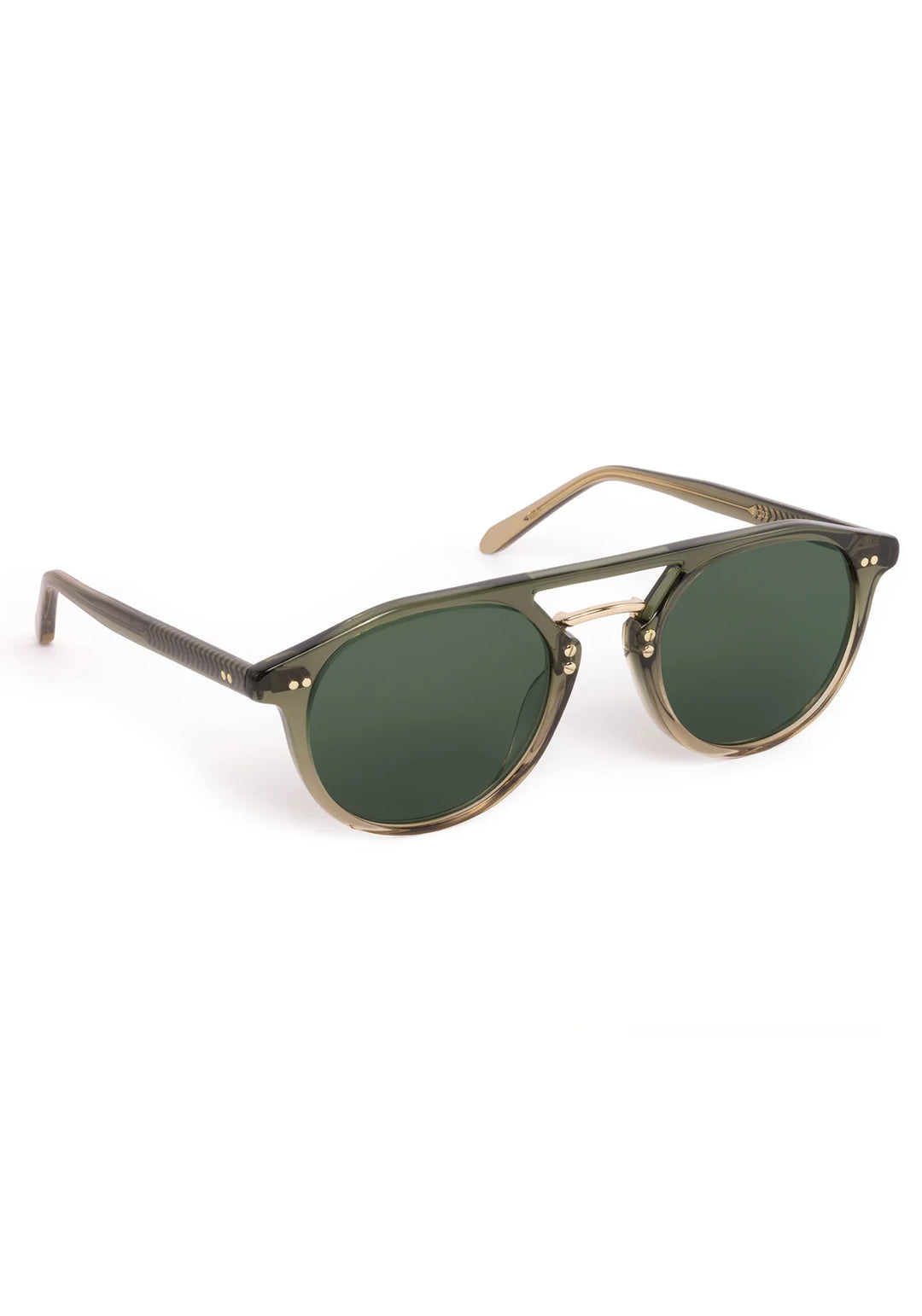 Sunglasses with tortoiseshell frame and brown lenses on a white background