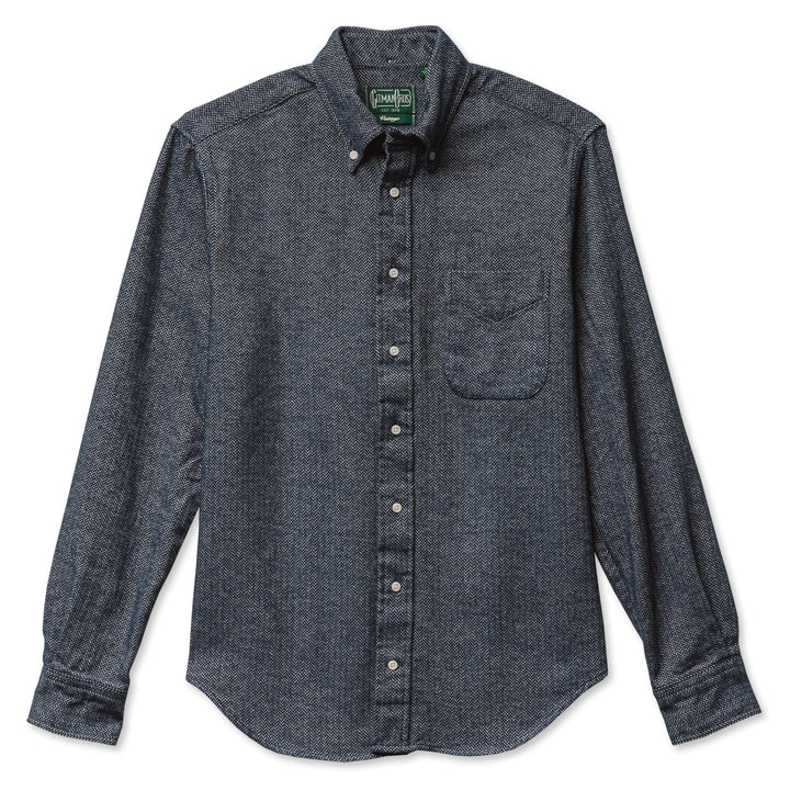 Gitman Vintage Navy Herringbone Flannel Shirt