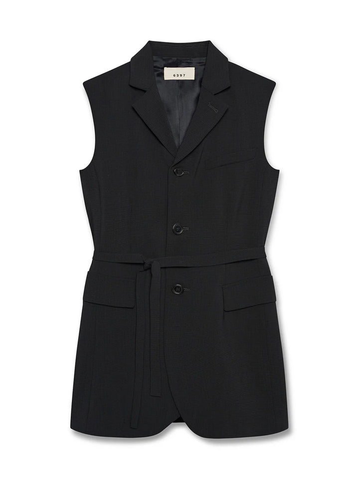 6397 SLEEVELESS BLAZER IN CHARCOAL