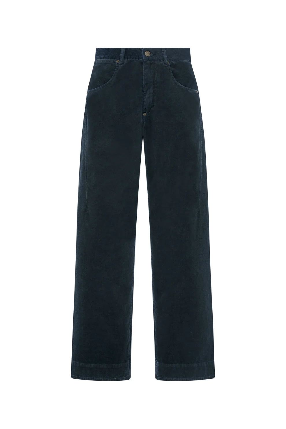 6397 Side Dart Velvet Pant in Ink Blue, product image