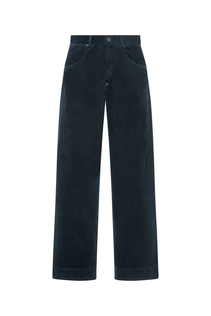 6397 Side Dart Velvet Pant in Ink Blue, product image