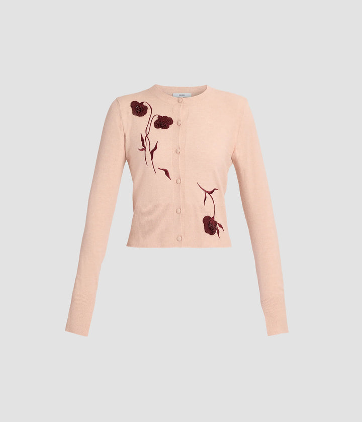 ERDEM EMBROIDERED FITTED CARDIGAN
