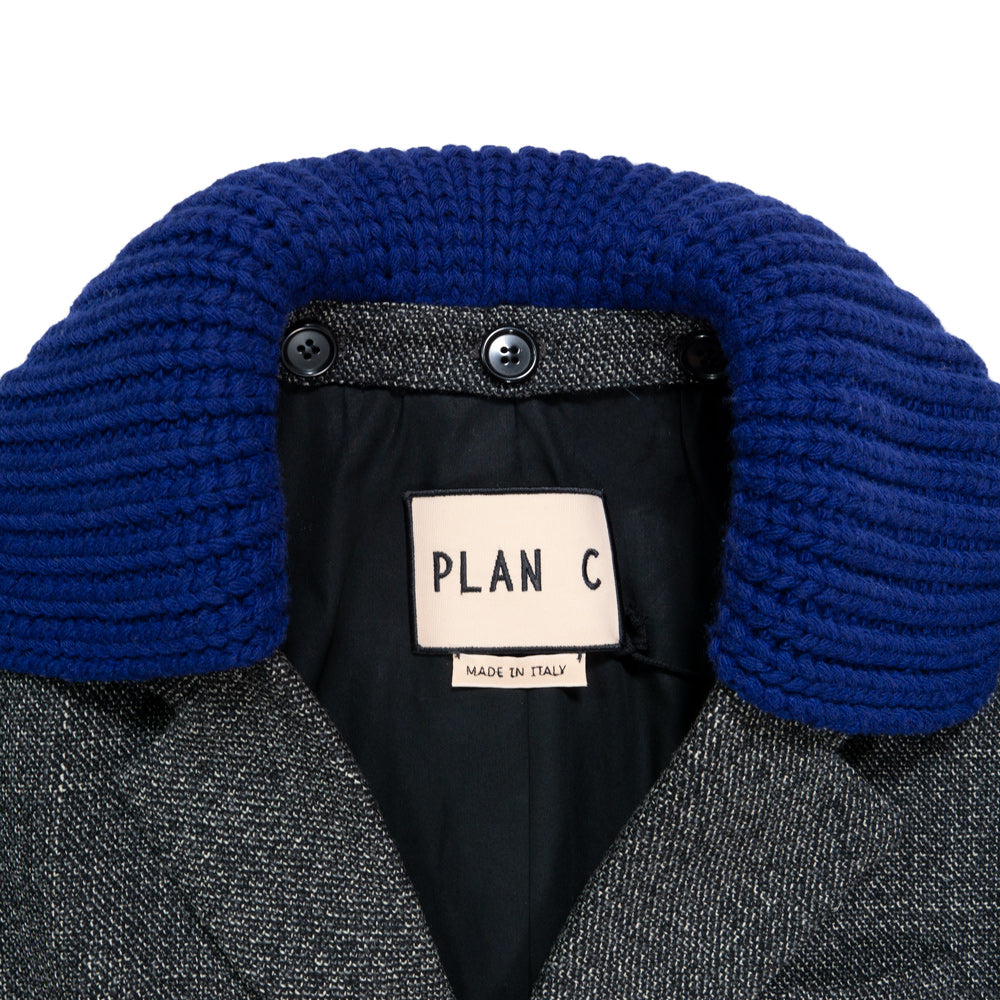 PLAN C CONTRAST COLLAR BLAZER