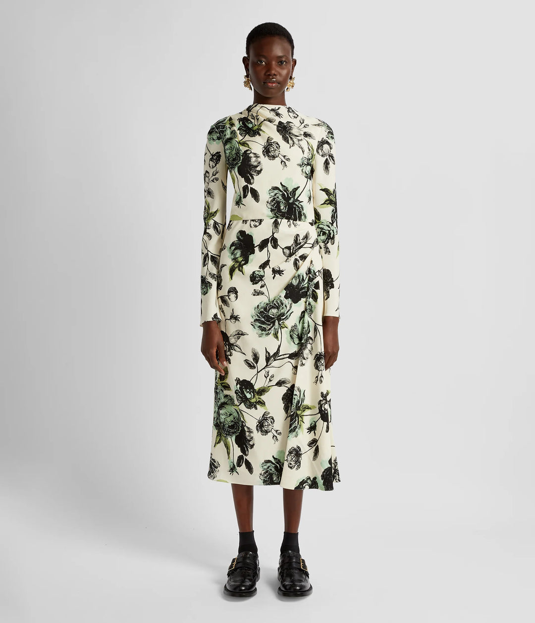 ERDEM DRAPED DRESS