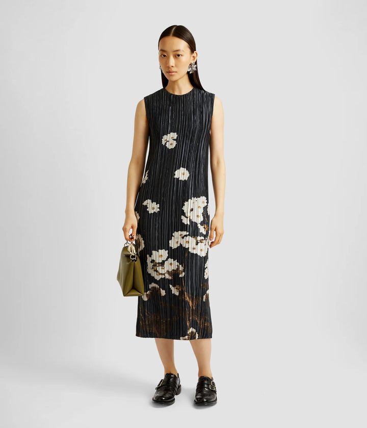 ERDEM PLEATED SLEEVELESS DRESS