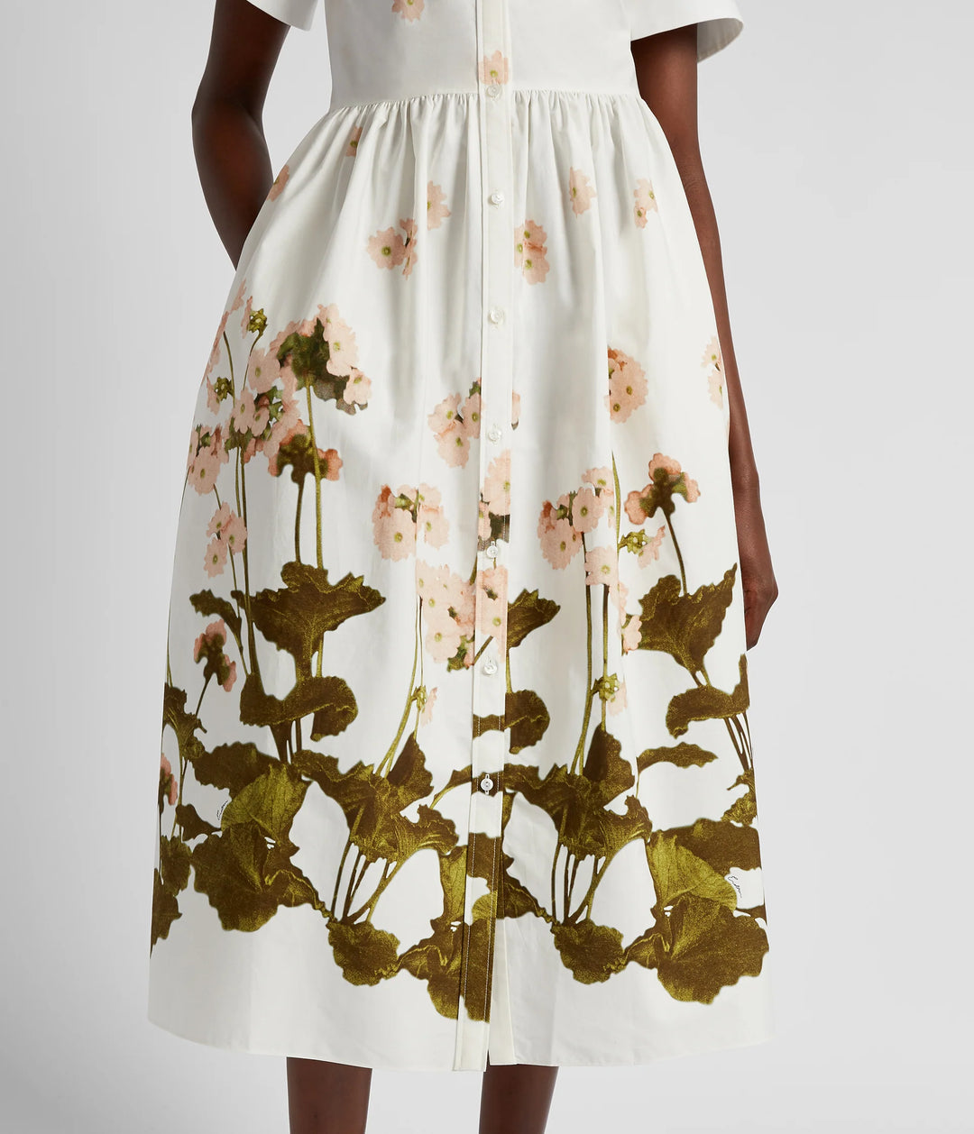 ERDEM SHORT SLEEVE MIDI DRESS