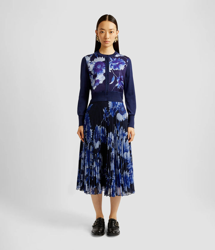 ERDEM PLEATED MIDI SKIRT