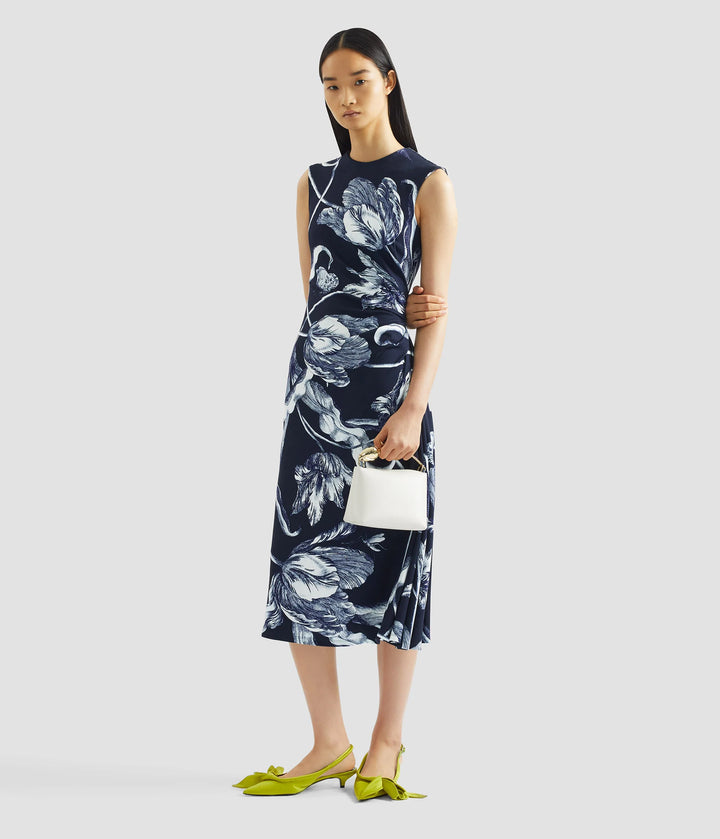 ERDEM DRAPED MIDI DRESS
