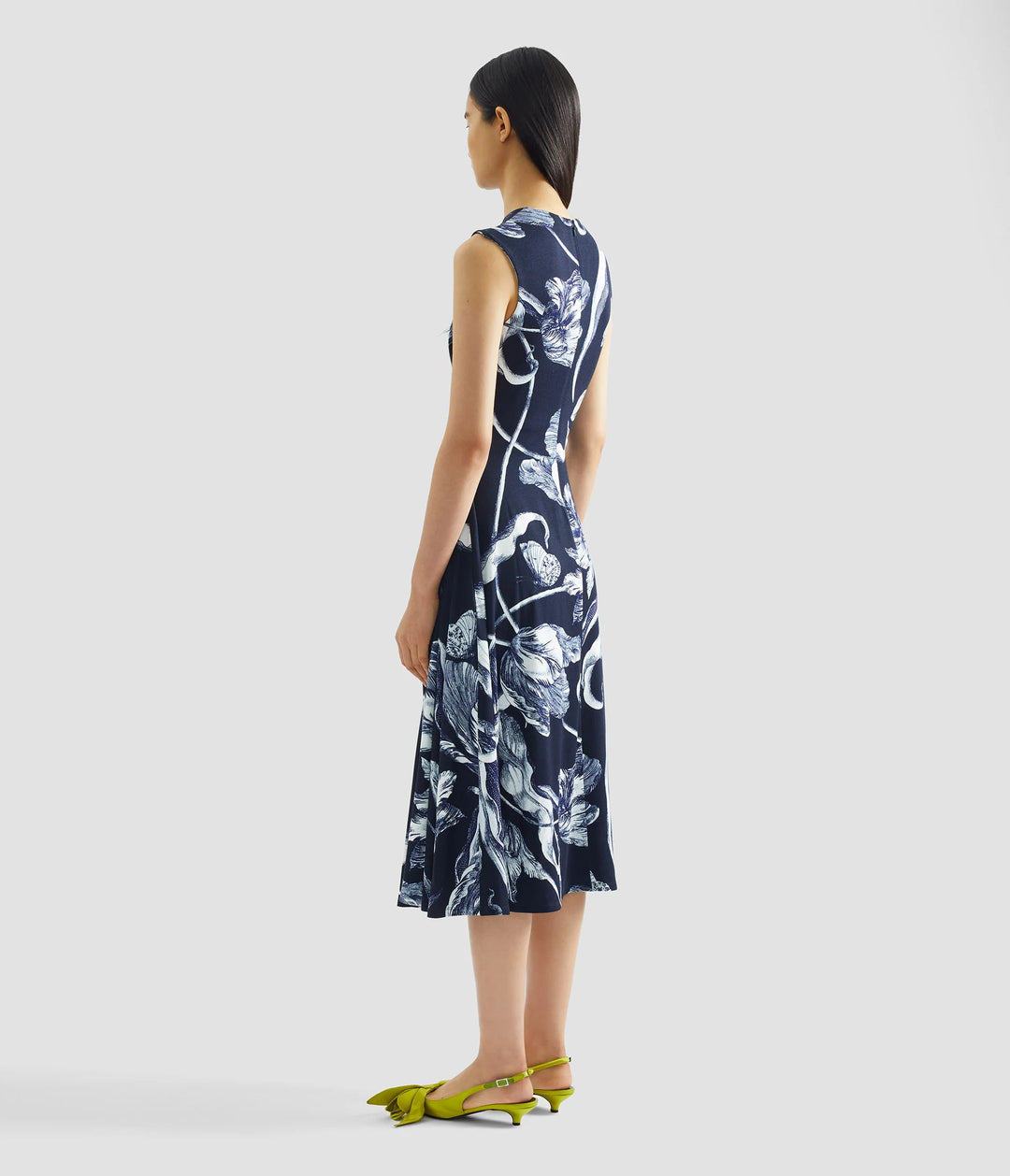 ERDEM DRAPED MIDI DRESS