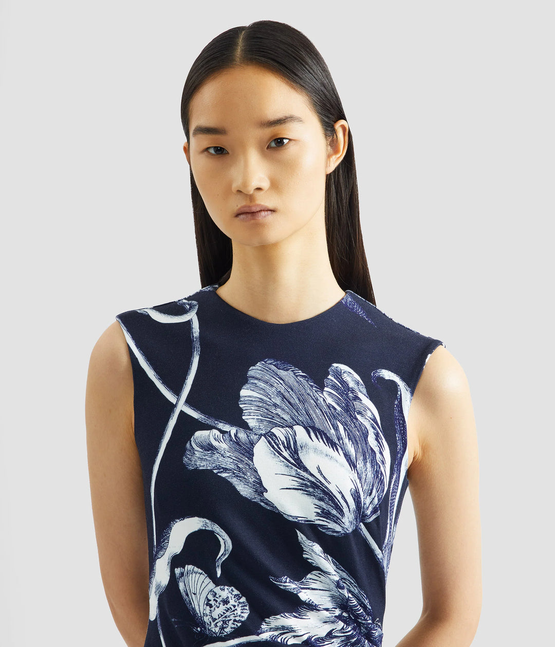 ERDEM DRAPED MIDI DRESS