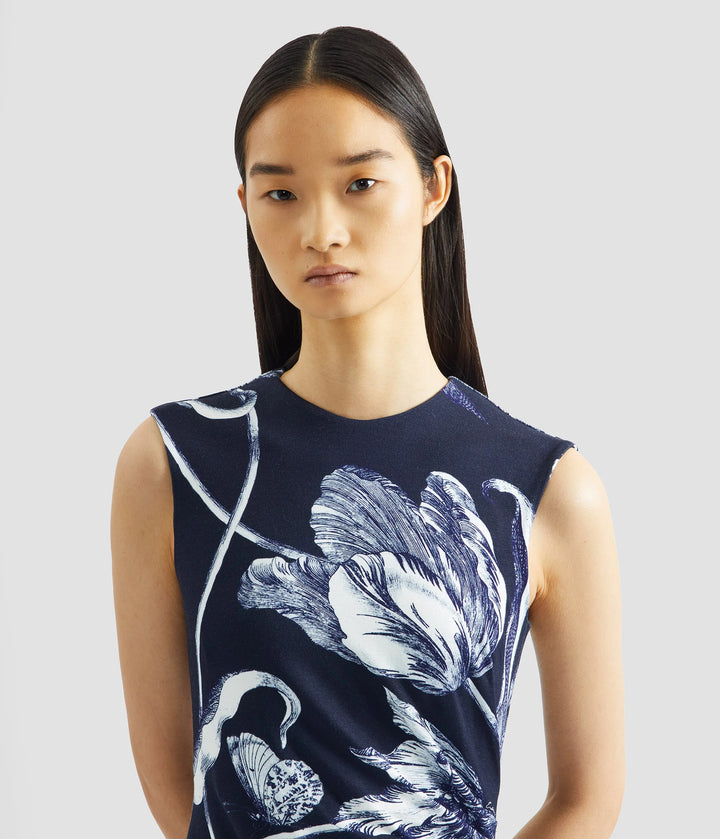 ERDEM DRAPED MIDI DRESS