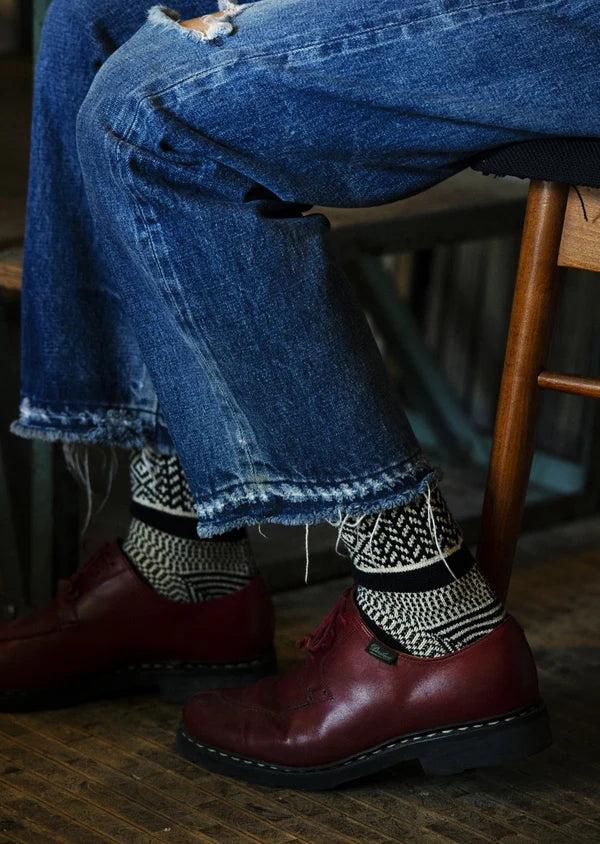 ROTOTO MULTI JACQUARD CREW SOCKS