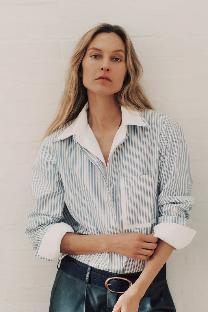 TWP DOUBLE LAYER BOYFRIEND SHIRT