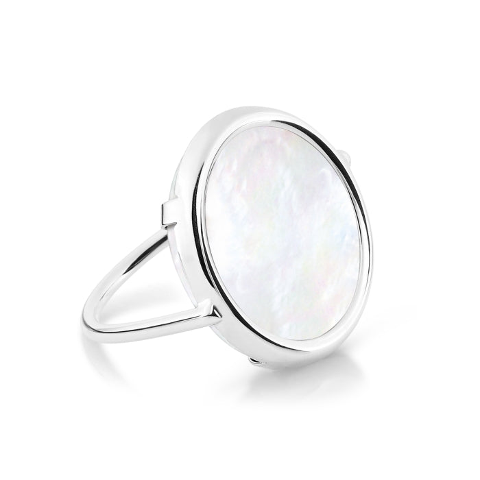 GINETTE MOP WHITE GOLD DISC RING