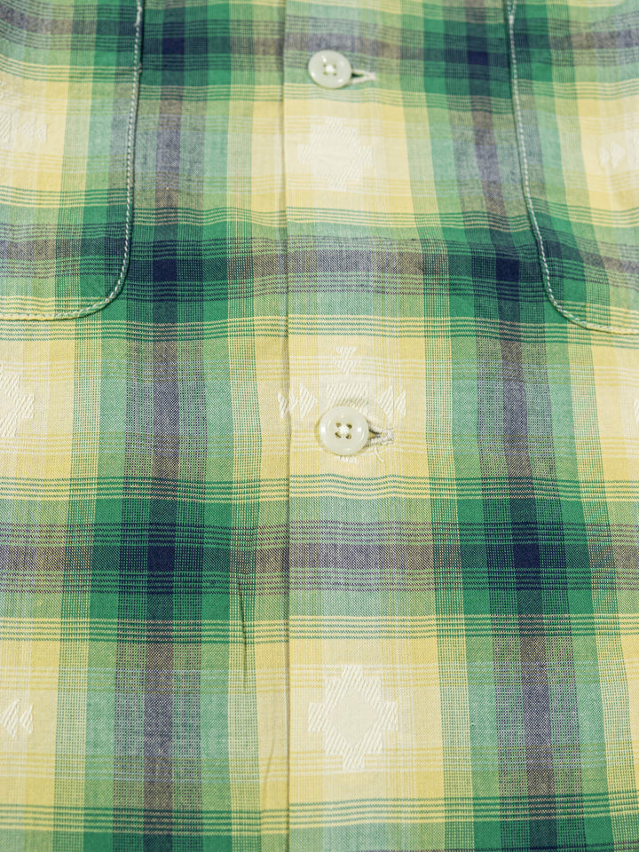 RRL GREEN AND BLUE CAMP SHIRT