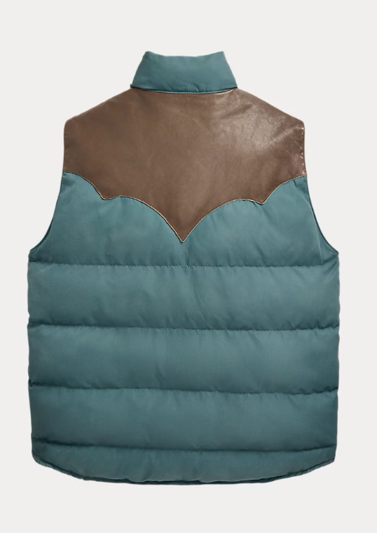 RRL LEATHER-YOKE QUILTED VEST