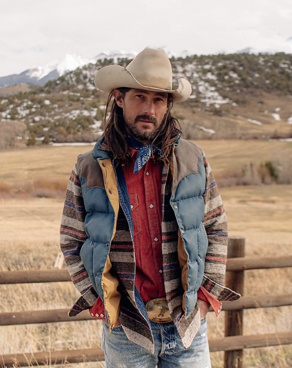 RRL LEATHER-YOKE QUILTED VEST – Lawrence Covell RRL LEATHER-YOKE QUILTED VEST – Lawrence Covell