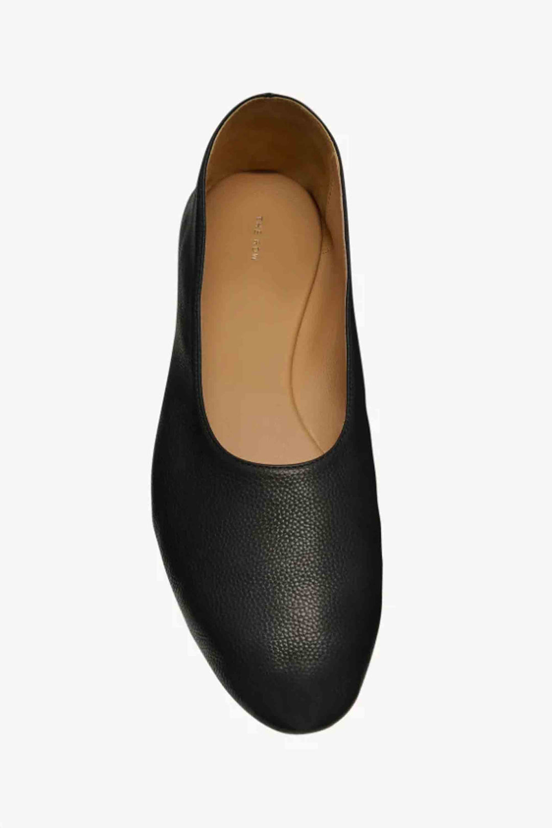 Black leather shoe on a white background