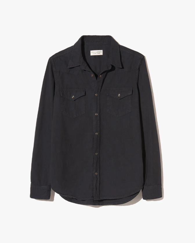 NILI LOTAN TRAVIS BLACK DENIM SHIRT