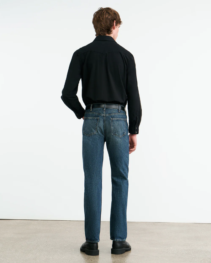 NILI LOTAN TRAVIS BLACK DENIM SHIRT