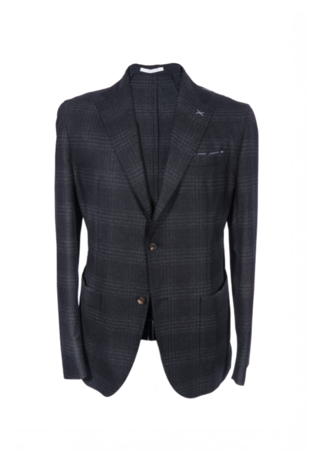 ELEVENTY BLACK PLAID JACKET