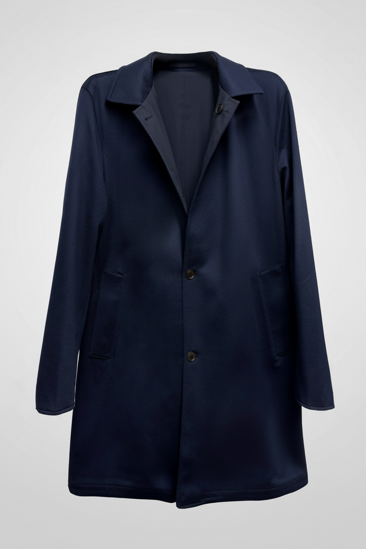 Navy blue coat on a white background