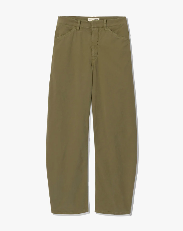 Green pants on a white background