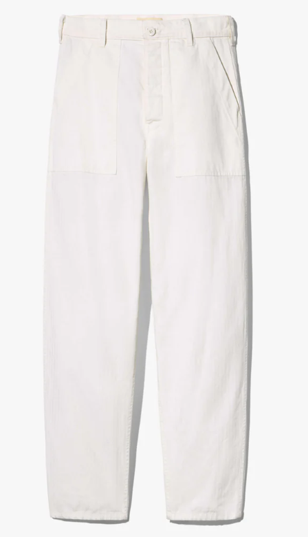 White pants on a white background