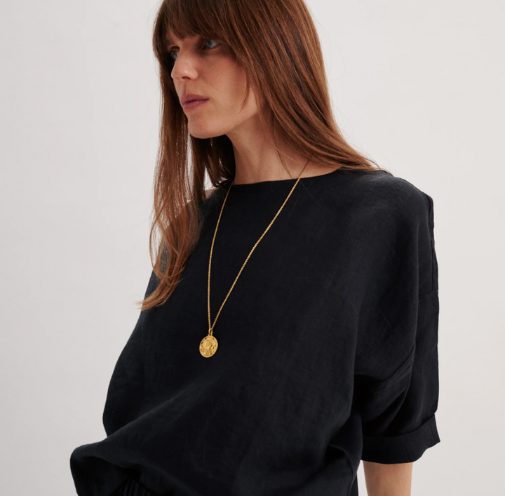 SUZIE CONDI SARIA TOP IN LINEN