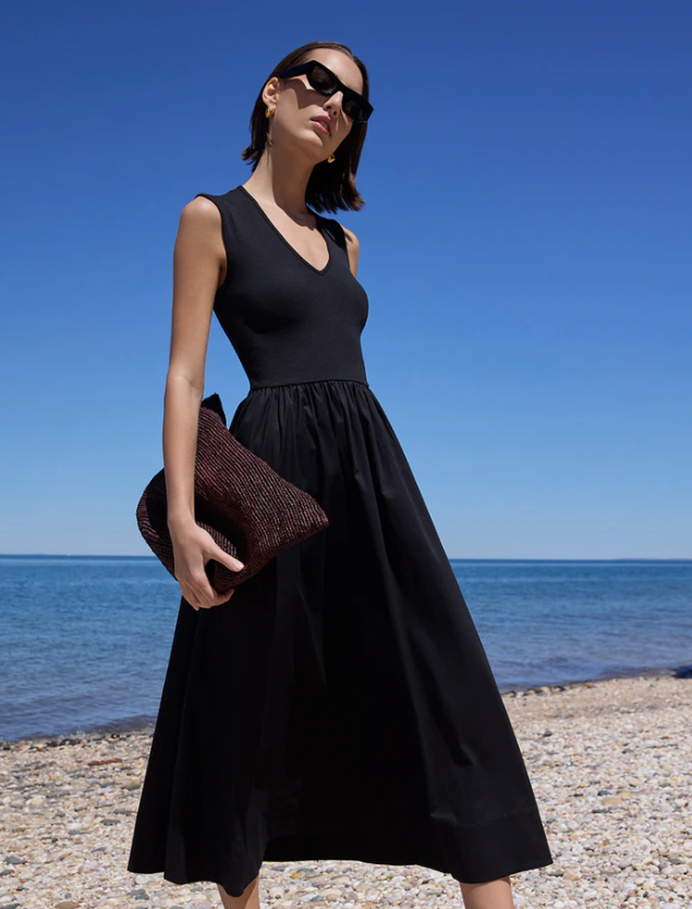 SOLD OUT NYC V-NECK RSVP DRESS IN BLACK
