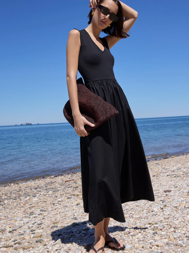 SOLD OUT NYC V-NECK RSVP DRESS IN BLACK
