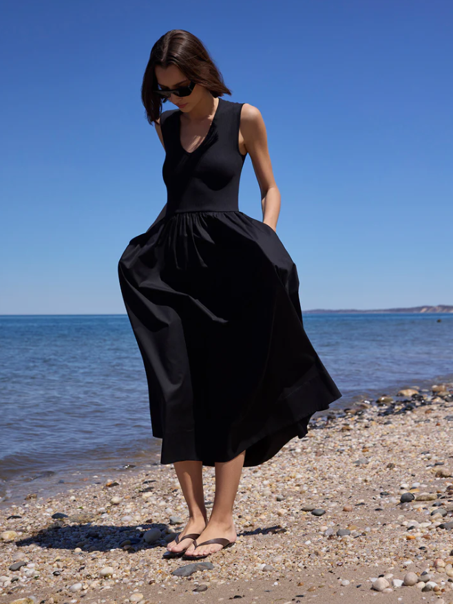 SOLD OUT NYC V-NECK RSVP DRESS IN BLACK