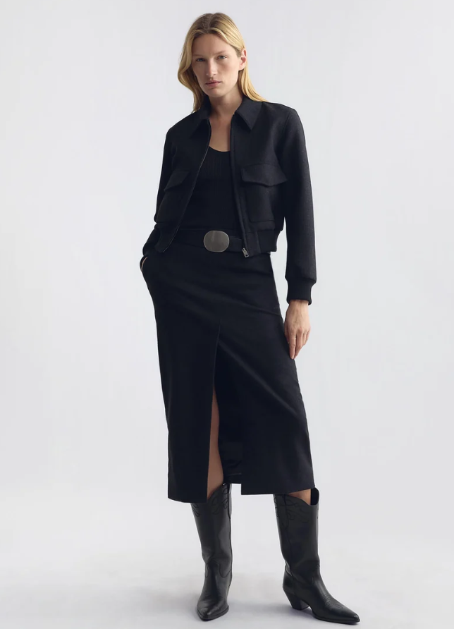 NILI LOTAN REDLEY WOOL BOMBER JACKET