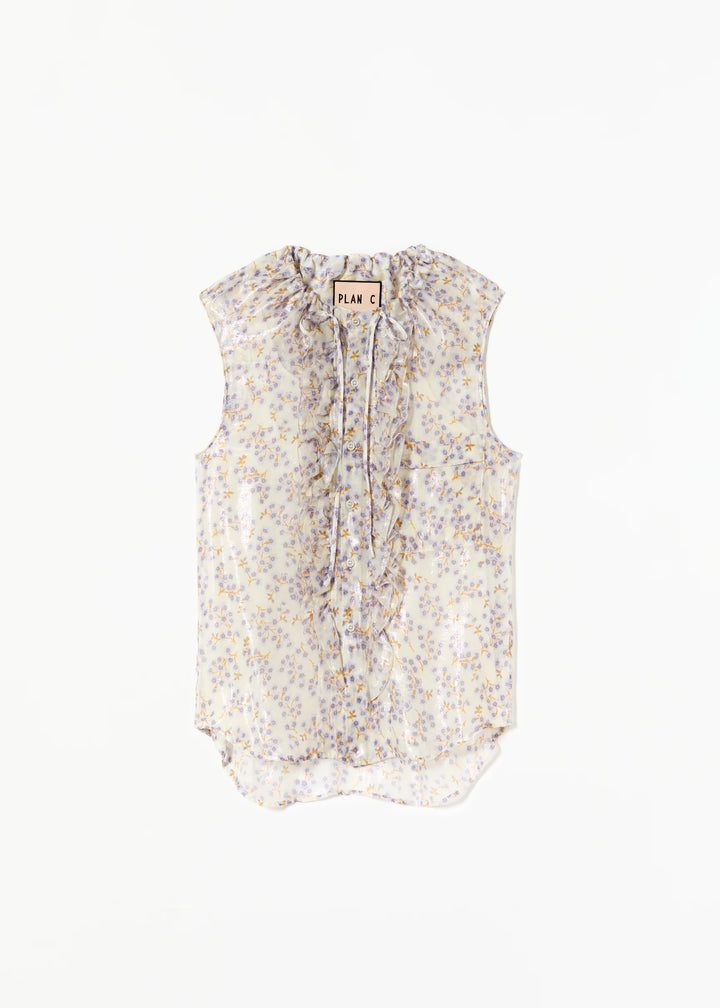 PLAN C SILK CHIFFON TOP