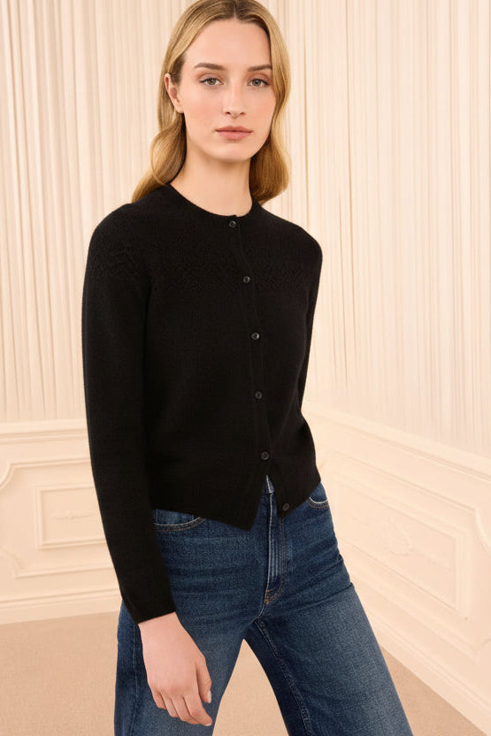 ULLA JOHNSON CASSIA CARDIGAN IN BLACK