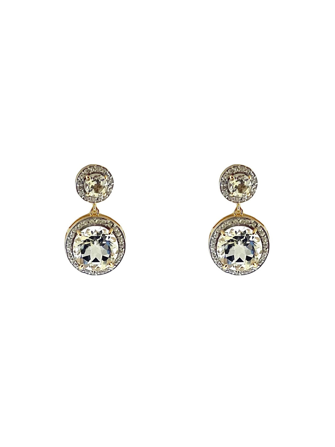The Woods Fine Jewelry Large Topaz & Brass Drop Earrings