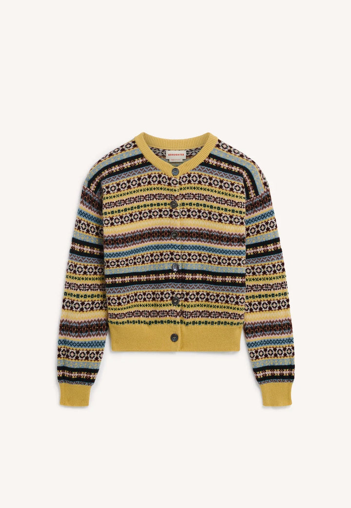 & DUGHTER Ada Fairisle Crewneck Cardigan